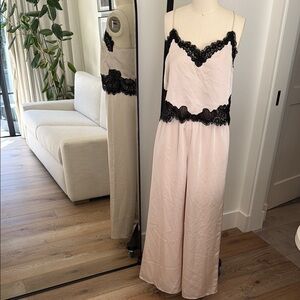 Cami nyc satin blush and Lace set